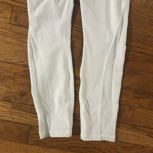 Lululemon white leggings with see through detail on lower legs. - Picture 4 of 8